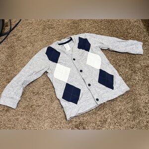 H&M 9-12m boys cardigan with patchwork design